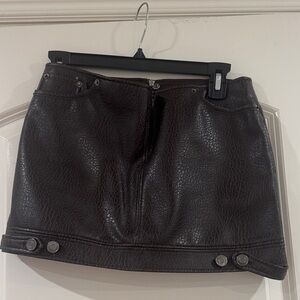 H&M Dark Brown Textured Mini Skirt